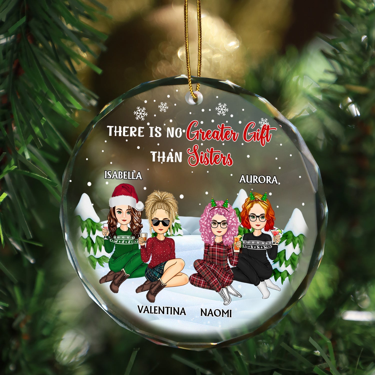 Our Friendship Is A True Blessing To Me - Christmas Gifts For Besties, Friends - Personalized Circle Glass Ornament