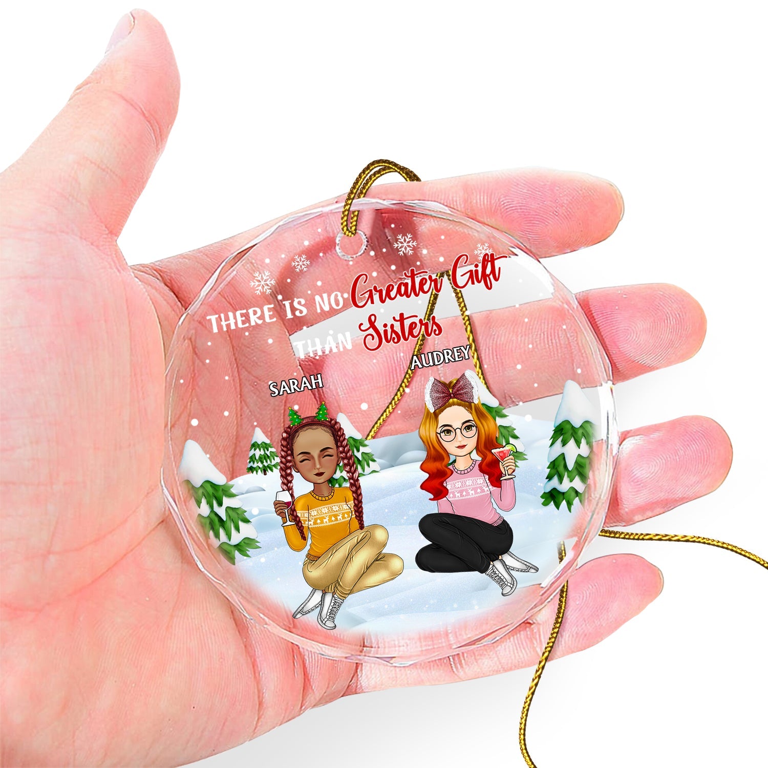 Our Friendship Is A True Blessing To Me - Christmas Gifts For Besties, Friends - Personalized Circle Glass Ornament