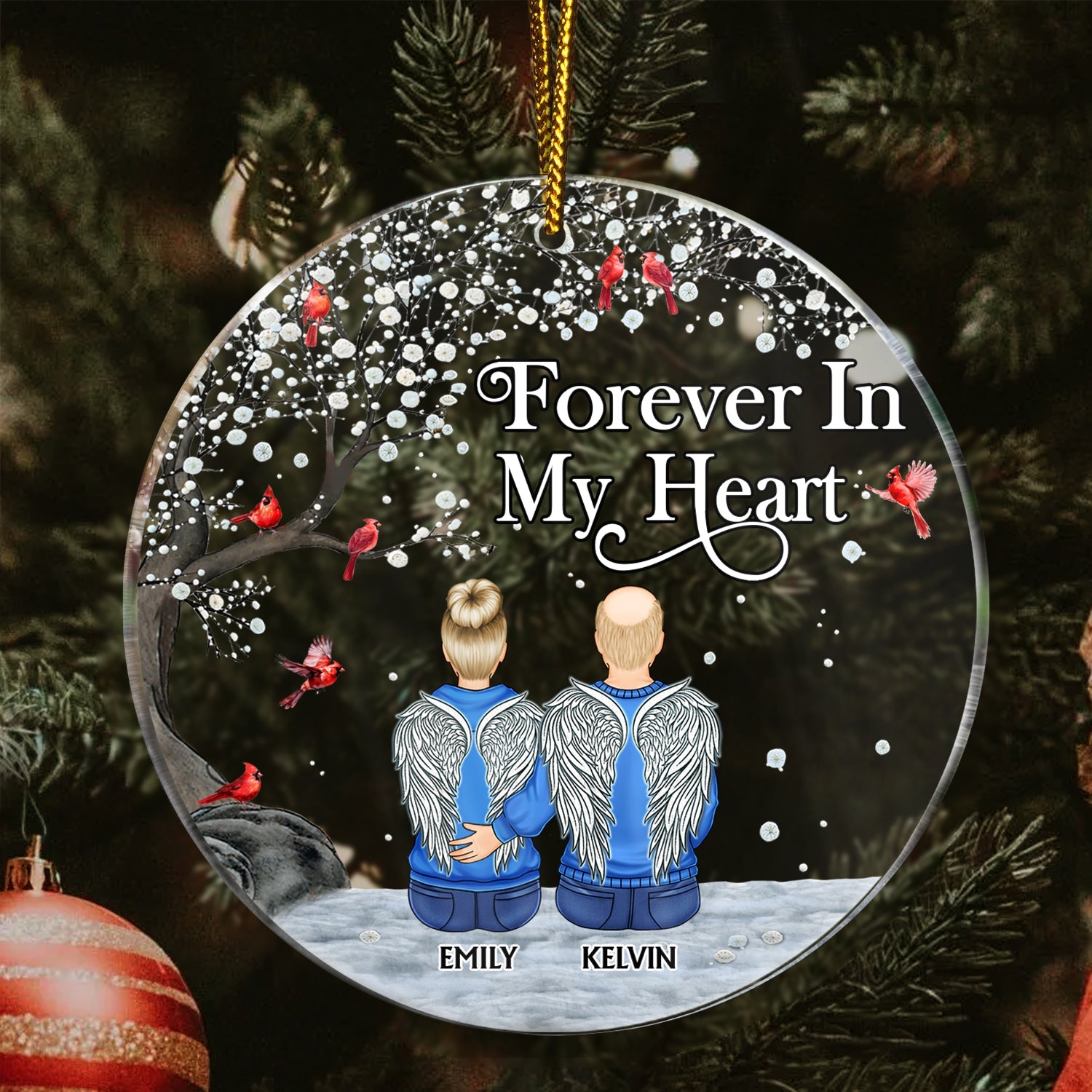 I'm Always With You - Christmas, Memorial Gift For Family, Friends - Personalized Circle Acrylic Ornament