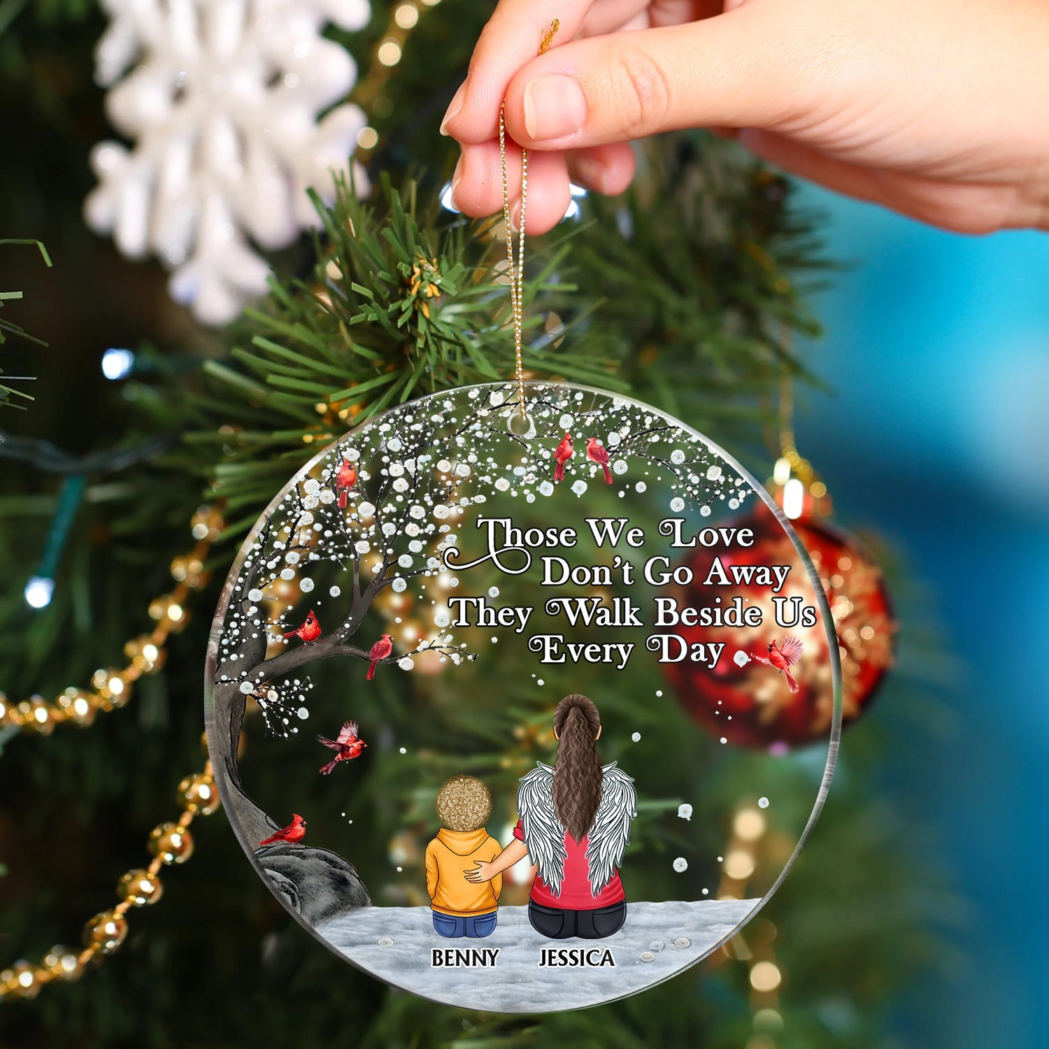 I'm Always With You - Christmas, Memorial Gift For Family, Friends - Personalized Circle Acrylic Ornament