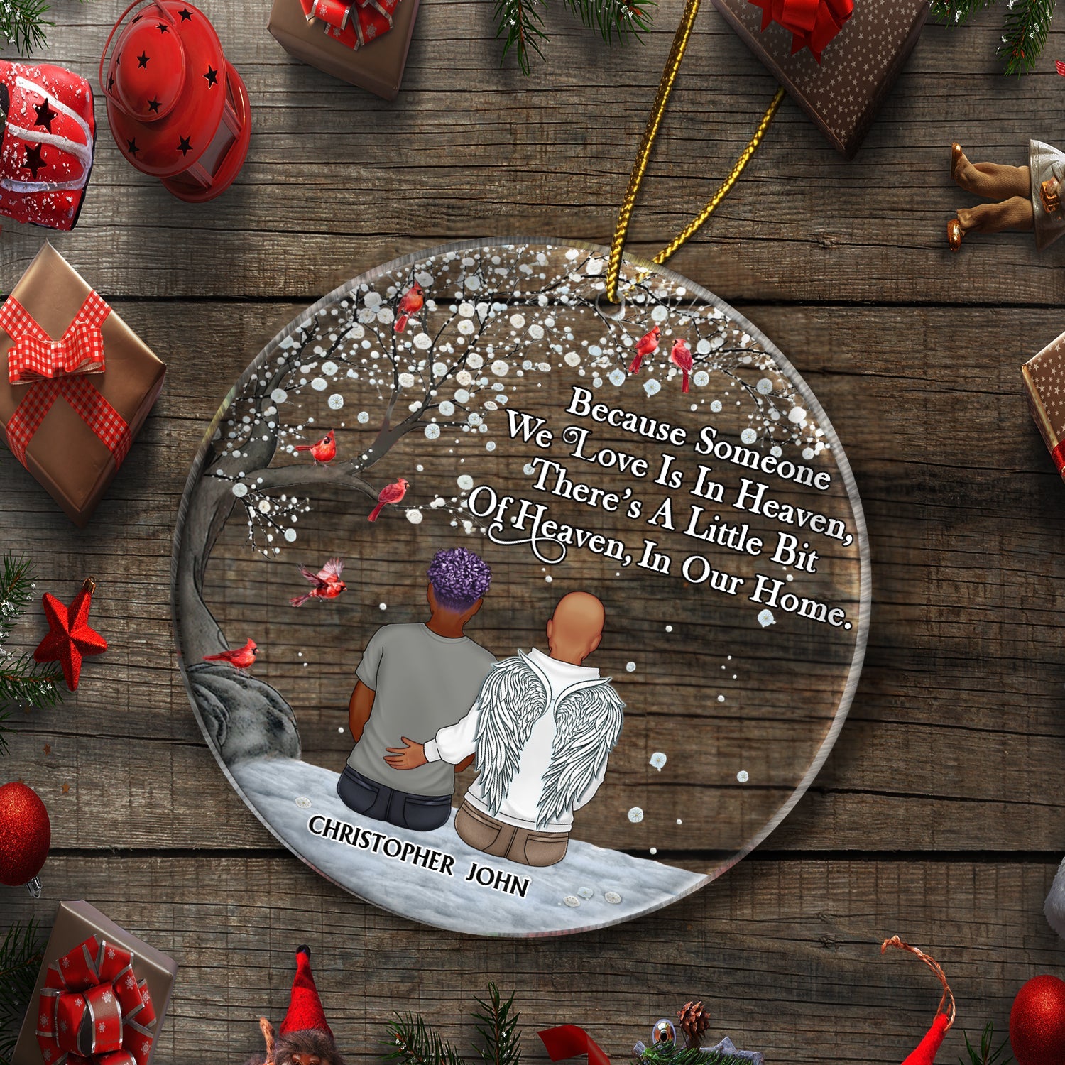 I'm Always With You - Christmas, Memorial Gift For Family, Friends - Personalized Circle Acrylic Ornament