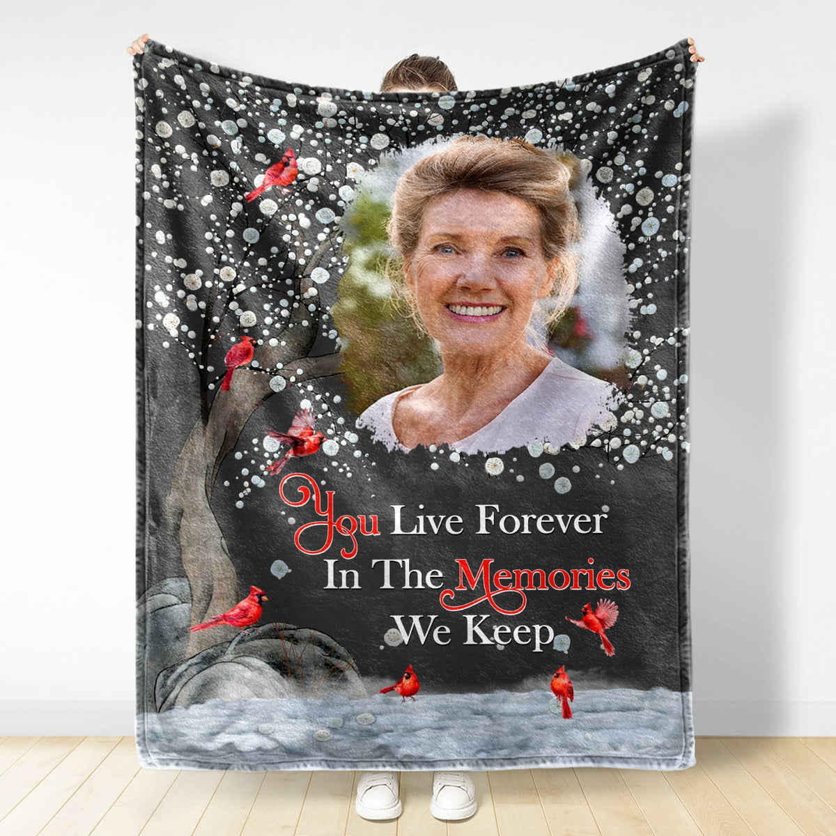 Custom Photo Our Love For You Will Never Cease - Memorial Gift For Family, Siblings, Friends - Personalized Fleece Blanket