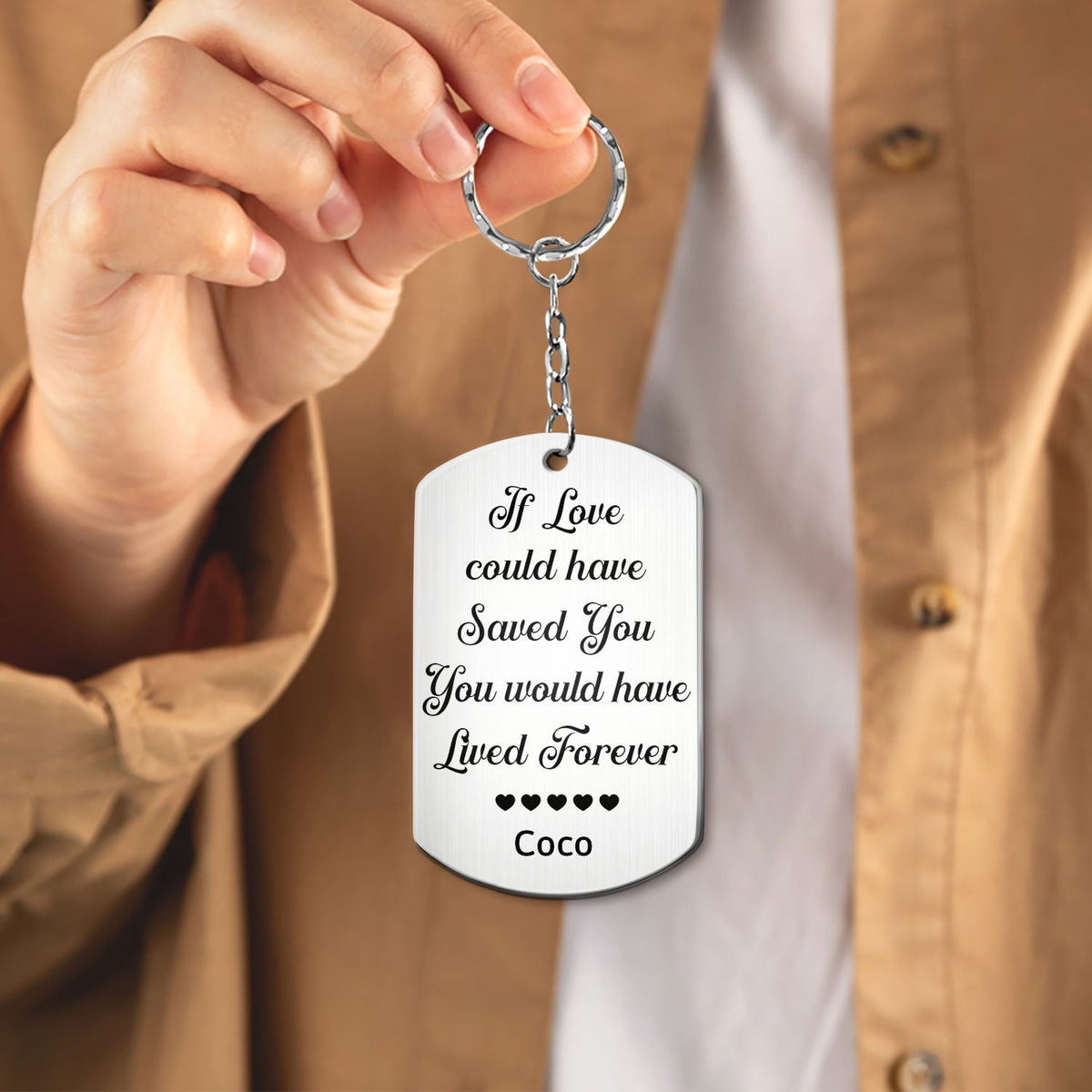 Custom Photo Once By My Side - Memorial Gift For Dog Lovers, Cat Lovers - Personalized Aluminum Keychain