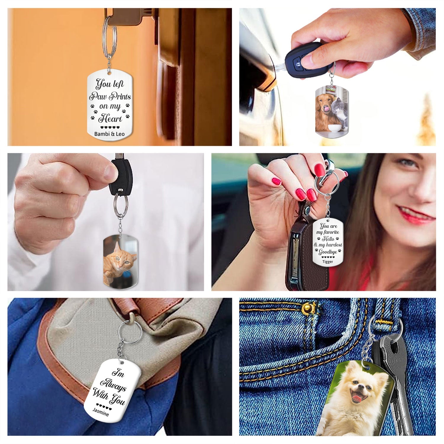 Custom Photo Once By My Side - Memorial Gift For Dog Lovers, Cat Lovers - Personalized Aluminum Keychain