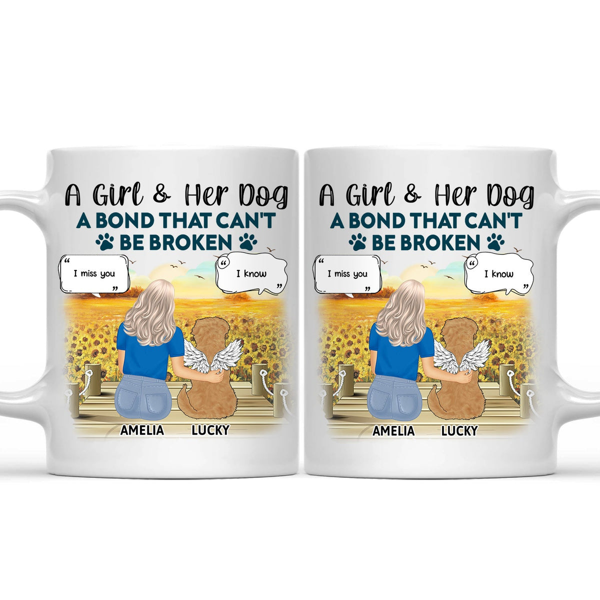 A Bond That Can't Be Broken - Memorial Gift For Dog Lovers, Dog Mom, Dog Dad - Personalized Mug