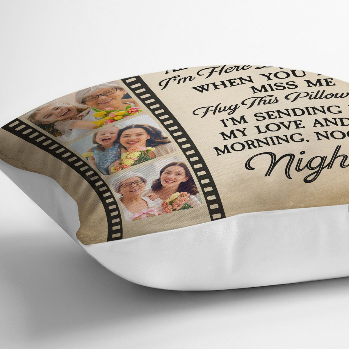 Custom Photo I'm Here By Your Side - Memorial Gift For Family, Mom, Dad, Siblings, Friends - Personalized Pillow