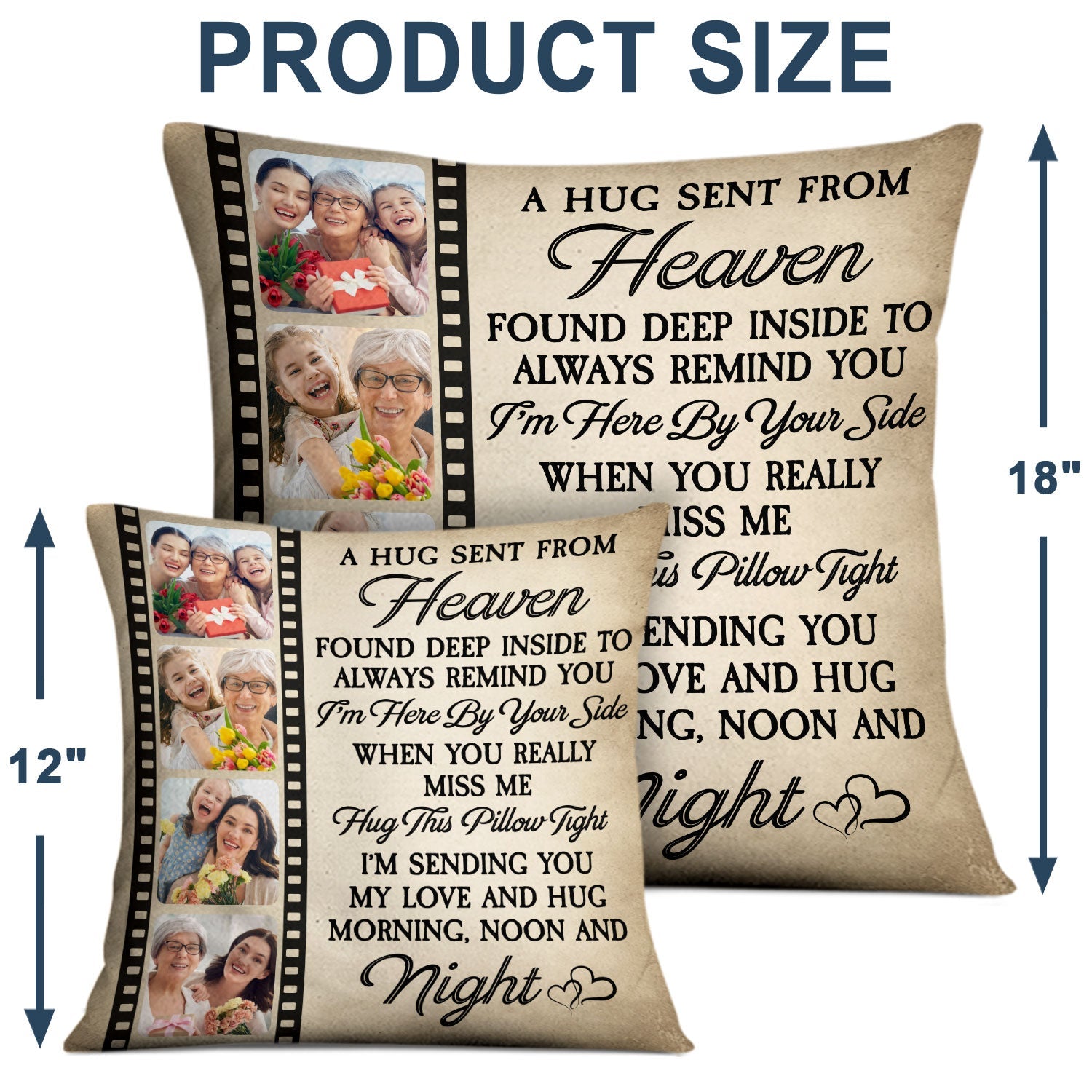 Custom Photo I'm Here By Your Side - Memorial Gift For Family, Mom, Dad, Siblings, Friends - Personalized Pillow