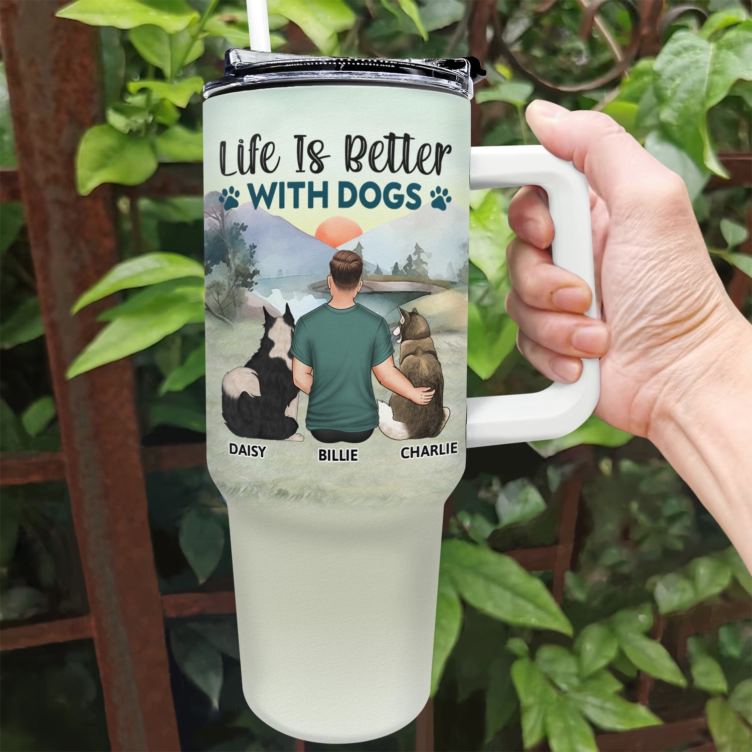 A Bond That Can't Be Broken - Gift For Dog Lovers, Dog Mom, Dog Dad - Personalized 40oz Tumbler With Straw