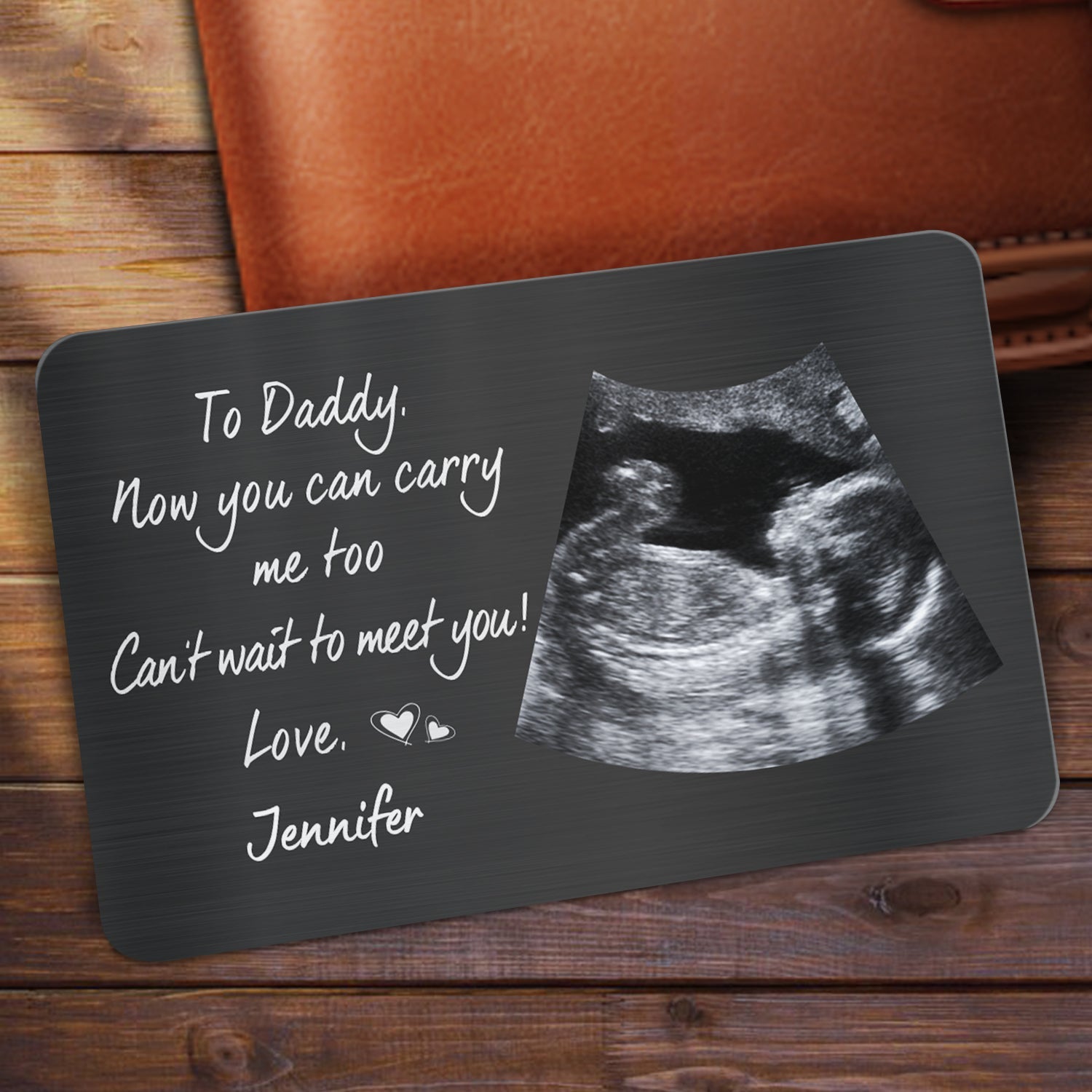 Custom Photo Now You Can Carry Me Too - Gift For Dad, Father, New Parents - Personalized Aluminum Wallet Card