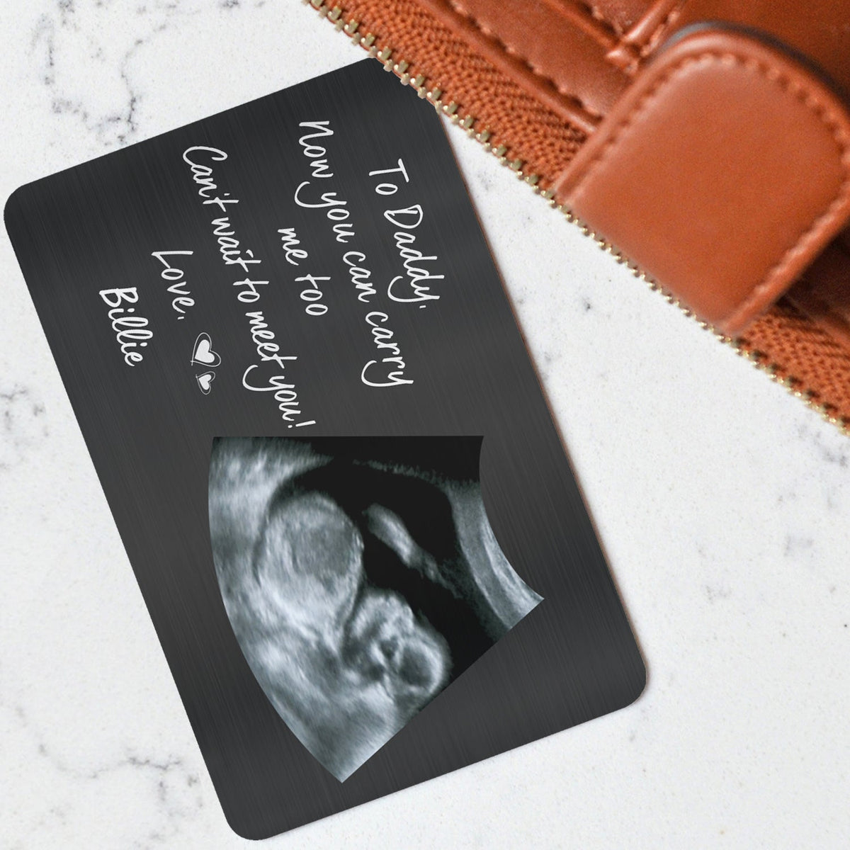 Custom Photo Now You Can Carry Me Too - Gift For Dad, Father, New Parents - Personalized Aluminum Wallet Card