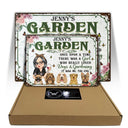 Once Upon A Time There Was A Girl - Backyard Sign, Gift For Gardening Lovers, Gardeners, Dog Lovers - Personalized Classic Metal Signs