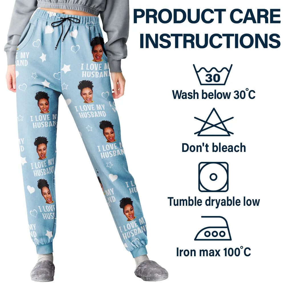 Custom Photo Funny I Love My Lover - Personalized Pajama Pants