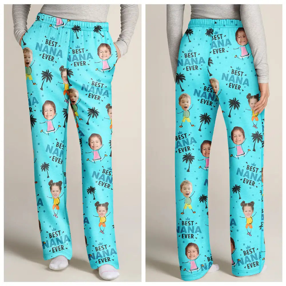 Custom Photo Best Mom Nana Ever - Personalized Pajama Pants