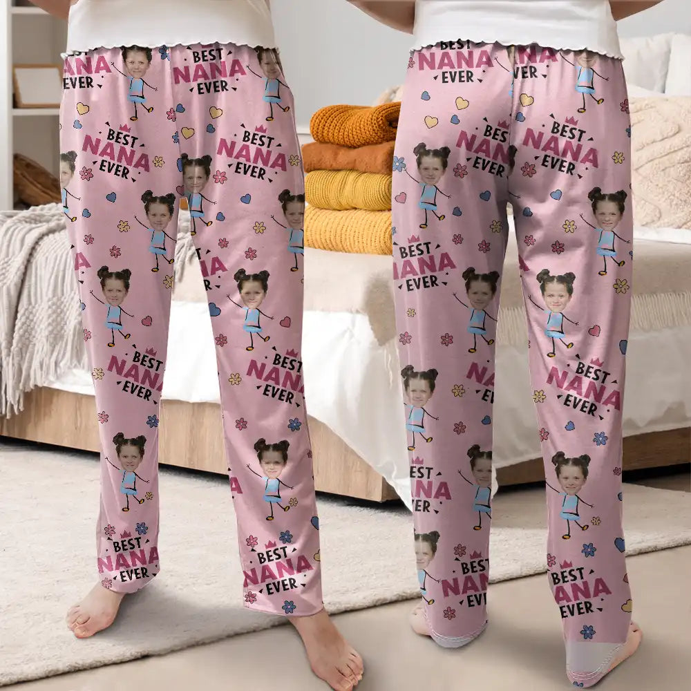 Custom Photo Best Mom Nana Ever - Personalized Pajama Pants