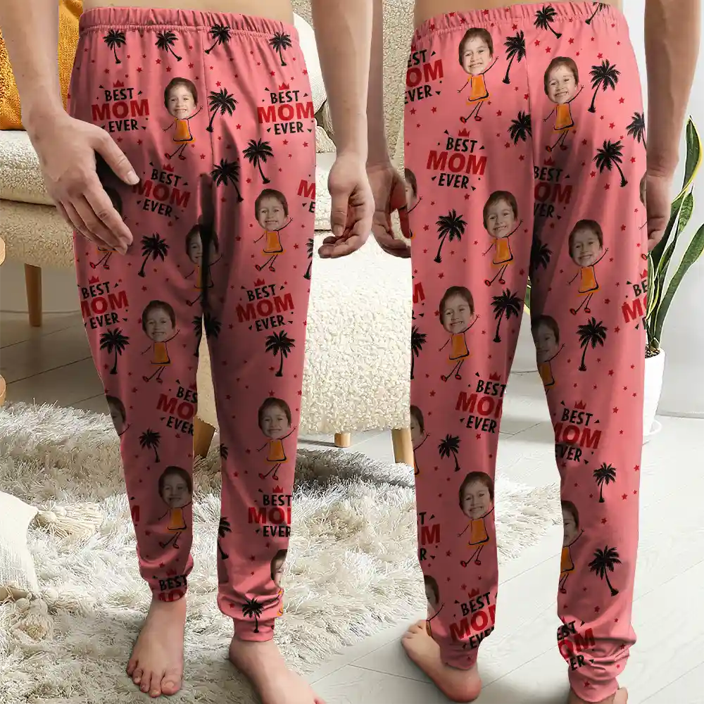 Custom Photo Best Mom Nana Ever - Personalized Pajama Pants