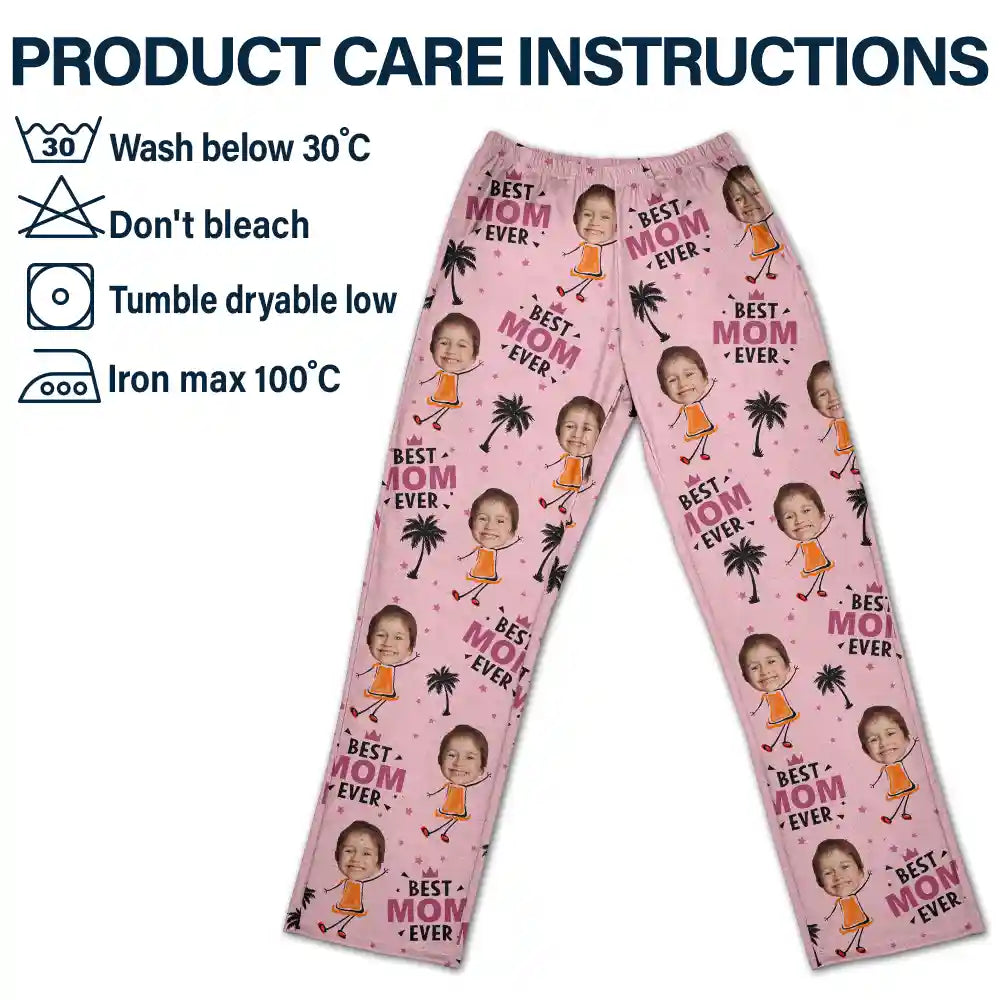 Custom Photo Best Mom Nana Ever - Personalized Pajama Pants