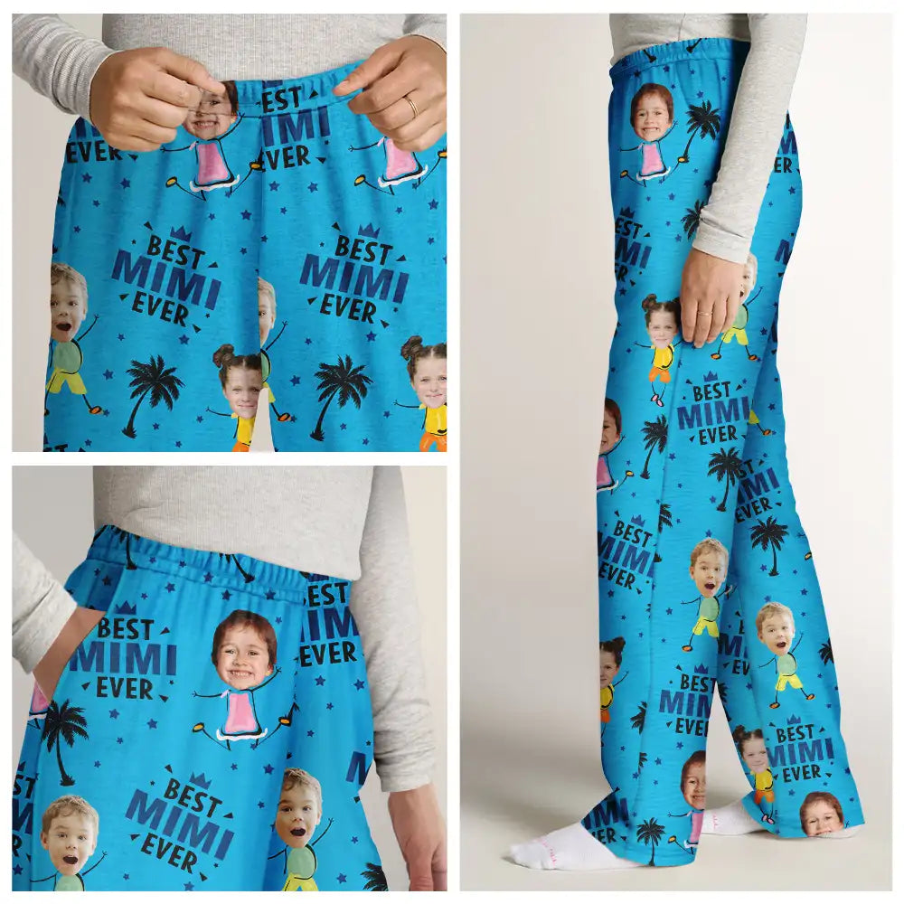 Custom Photo Best Mom Nana Ever - Personalized Pajama Pants