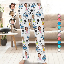 Custom Photo Best Mom Nana Ever - Personalized Pajama Pants