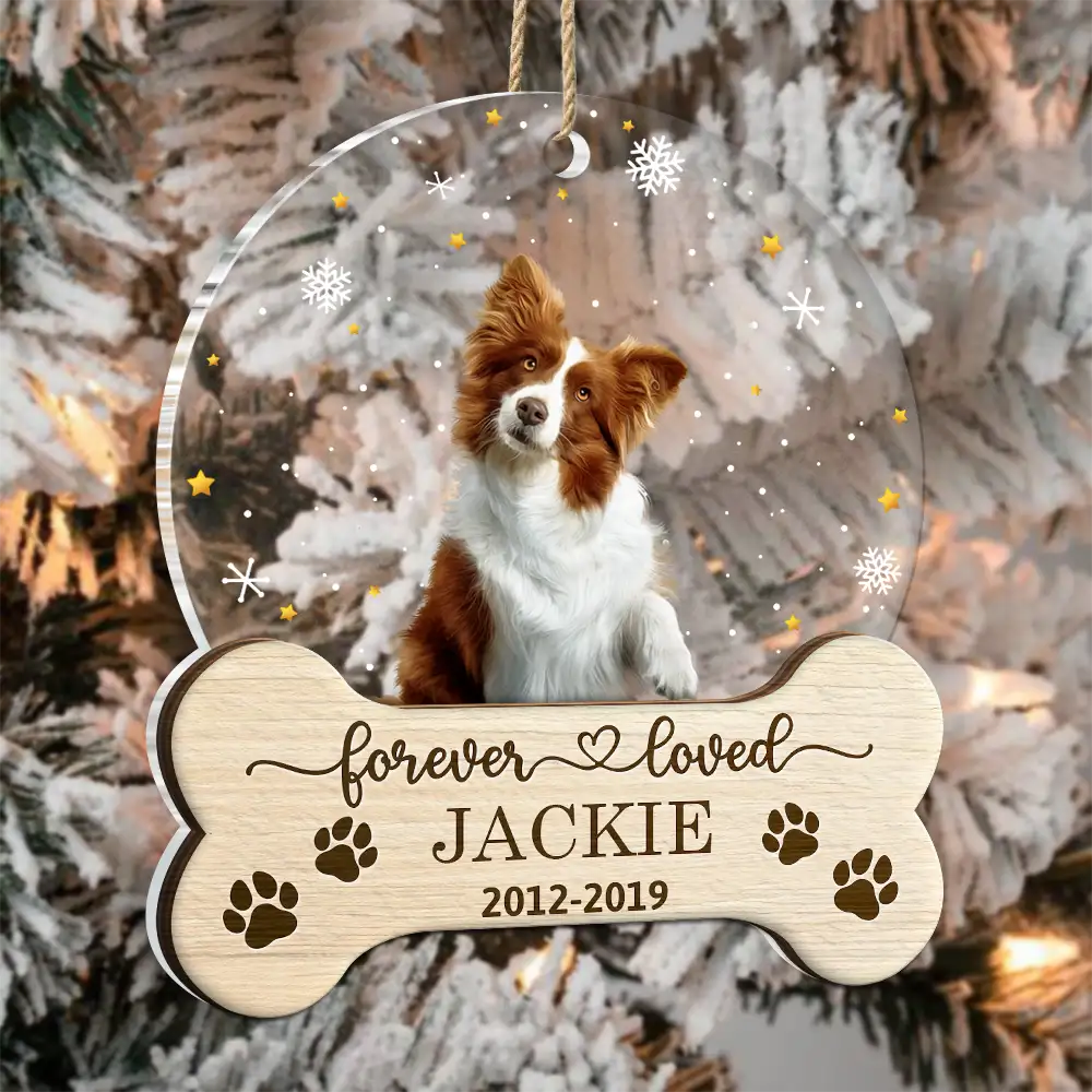 Custom Photo Memorial Forever Loved - Personalized 2-Layered Mix Ornament