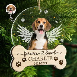 Custom Photo Memorial Forever Loved - Personalized 2-Layered Mix Ornament