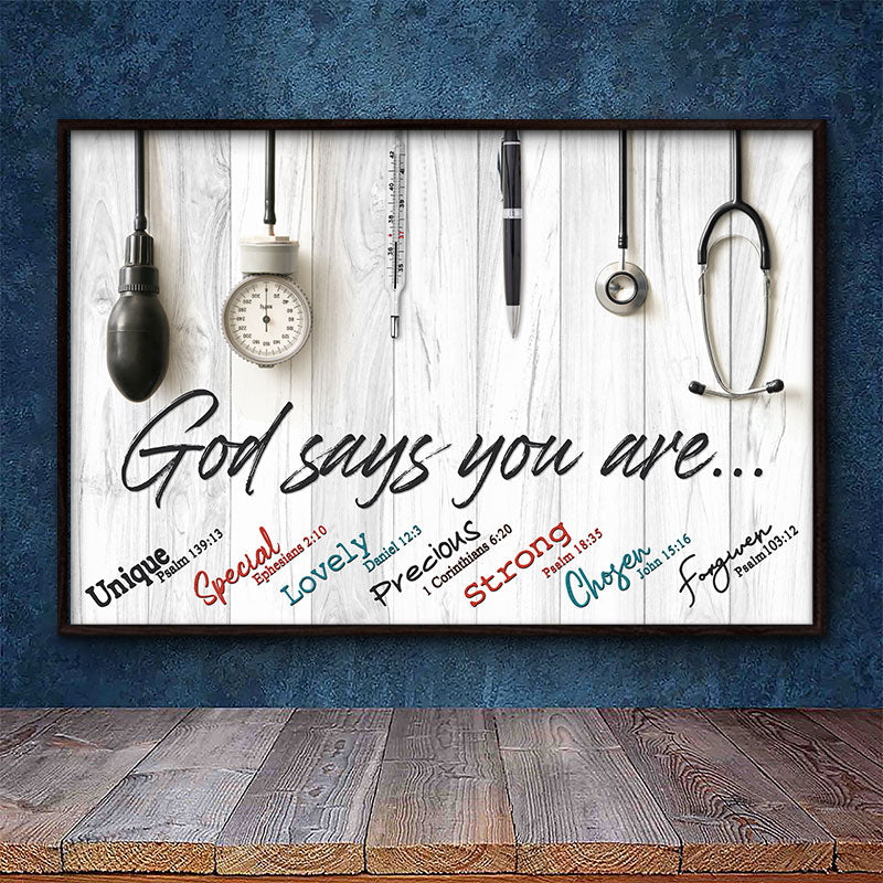 Nurse God Says You Are Custom Poster, Instruments Doctor Nurse Gift