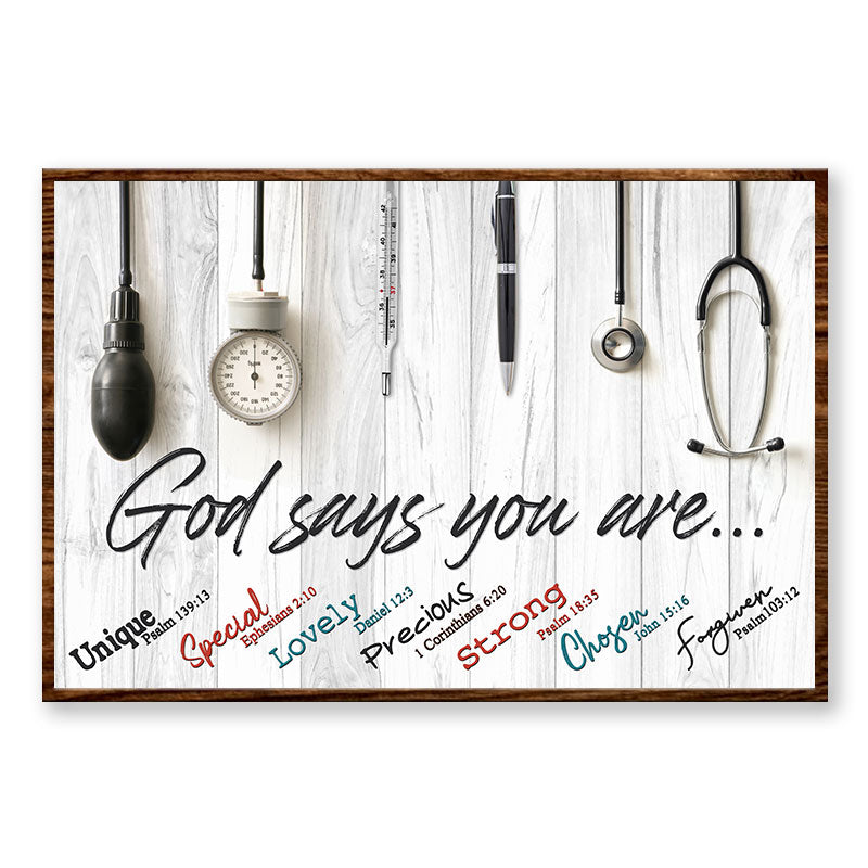 Nurse God Says You Are Custom Poster, Instruments Doctor Nurse Gift