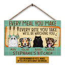 Pet Lovers We'll Be Watching You Custom Wood Rectangle Sign, Dog, Cat, Funny Kitchen Decor, Gift For Pet Lovers