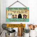 Pet Lovers We'll Be Watching You Custom Wood Rectangle Sign, Dog, Cat, Funny Kitchen Decor, Gift For Pet Lovers