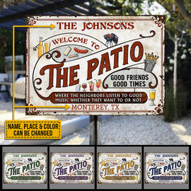 Personalized Patio Grilling Red Listen To The Good Music Color Custom Classic Metal Signs