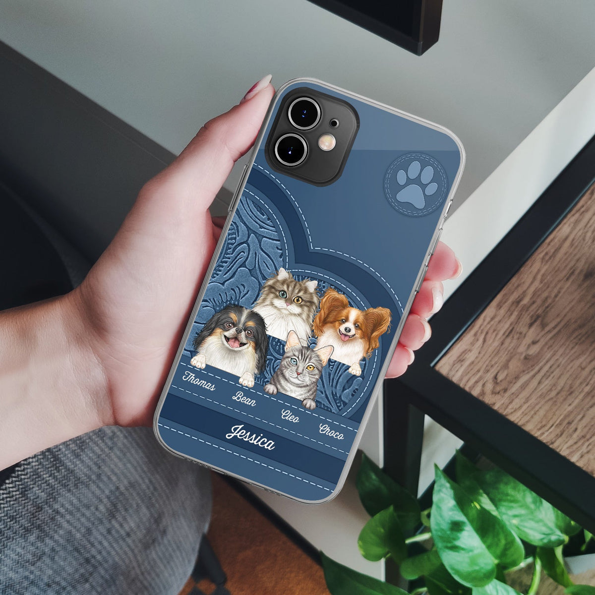 Cute Dogs And Cats Aesthetic Pattern - Birthday, Loving Gift For Pet Lovers, Dog Mom, Cat Mom - Personalized Clear Phone Case