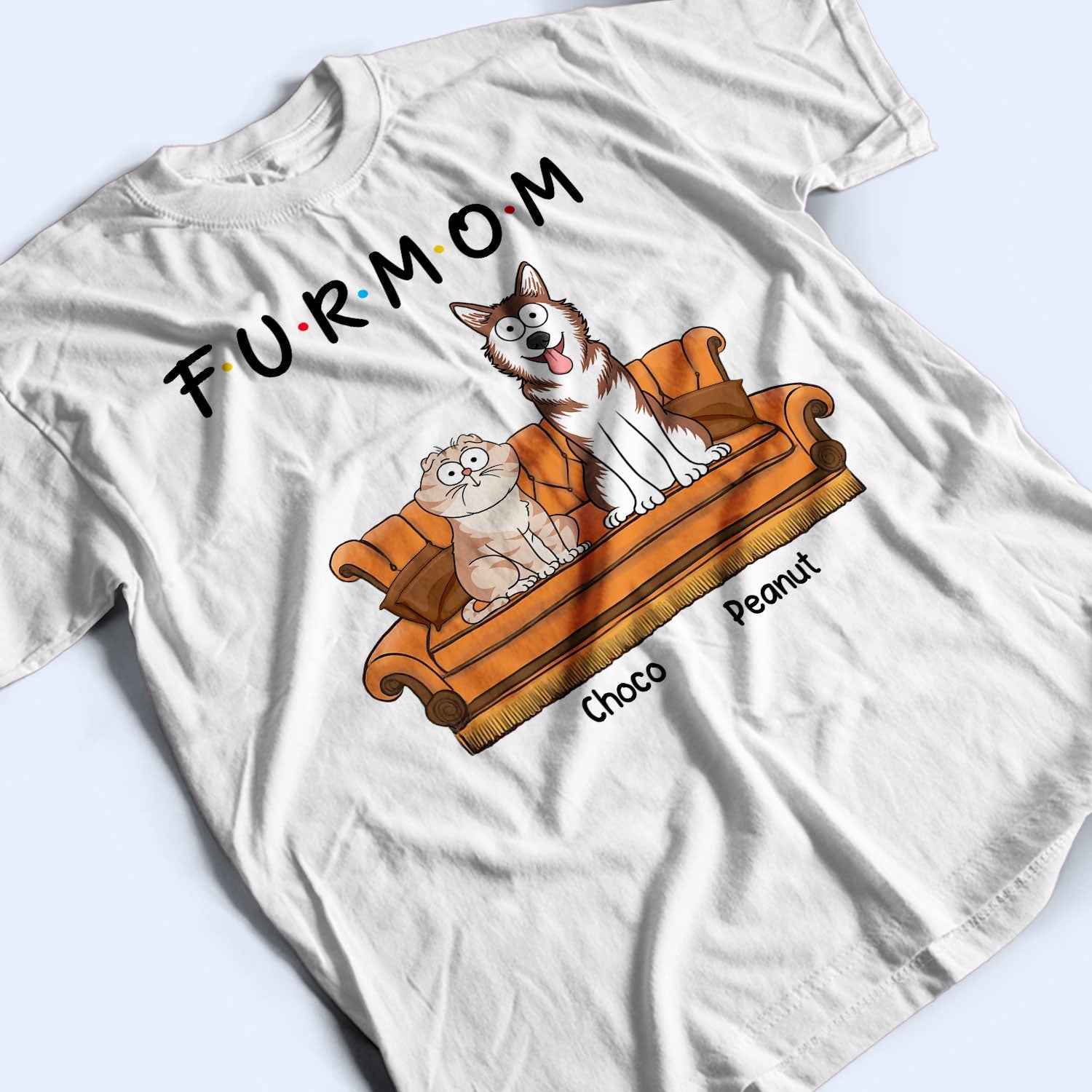 Fur Mama - Gift For Fur Mom, Dog Mom, Cat Mom - Personalized T Shirt