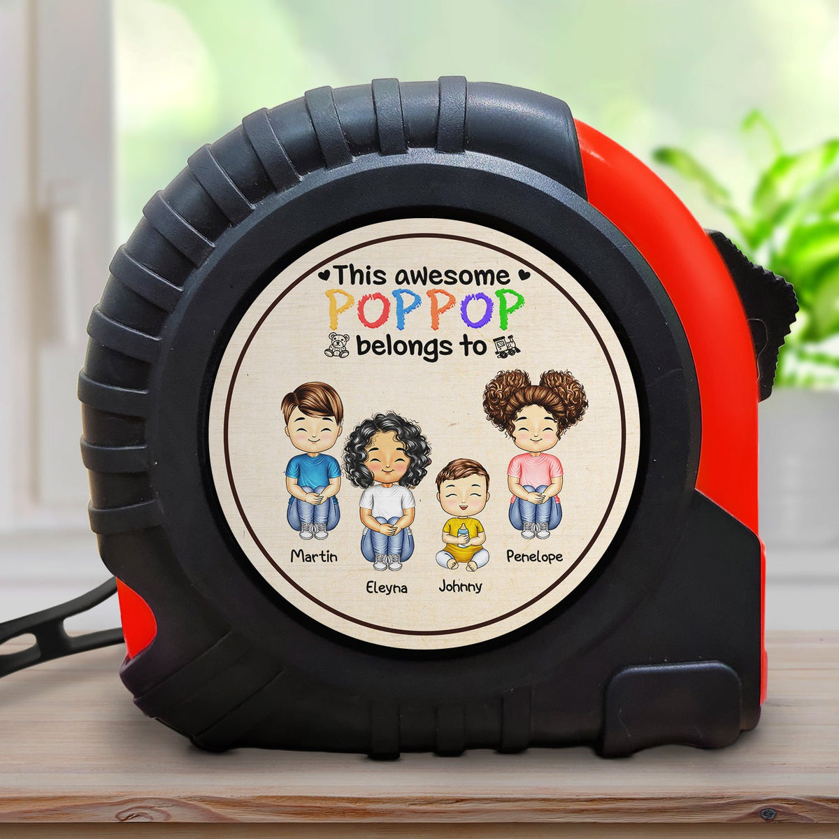 This Awesome Daddy Belongs To - Birthday, Loving Gift For Dad, Father, Grandfather, Grandpa - Personalized Tape Measure