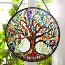 Family Tree Of Life - Personalized Stained Glass Window Hanging Suncatcher