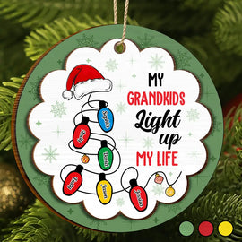 My Grandkids Light Up My Life - Personalized 2-Layered Wooden Ornament