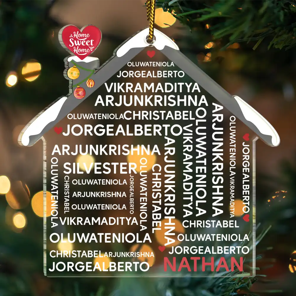 Christmas Family House - Personalized Custom Shaped Acrylic Ornament