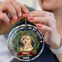 Pet Lovers - Custom Photo Dog Cat Your First Christmas As My Pawrents - Personalized Circle Glass Ornament