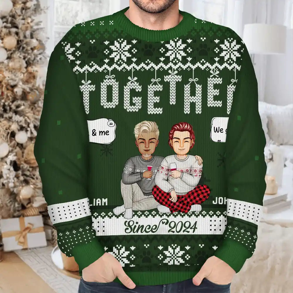 Gift For Couples - Christmas Couples Together Since - Personalized Unisex Ugly Sweater