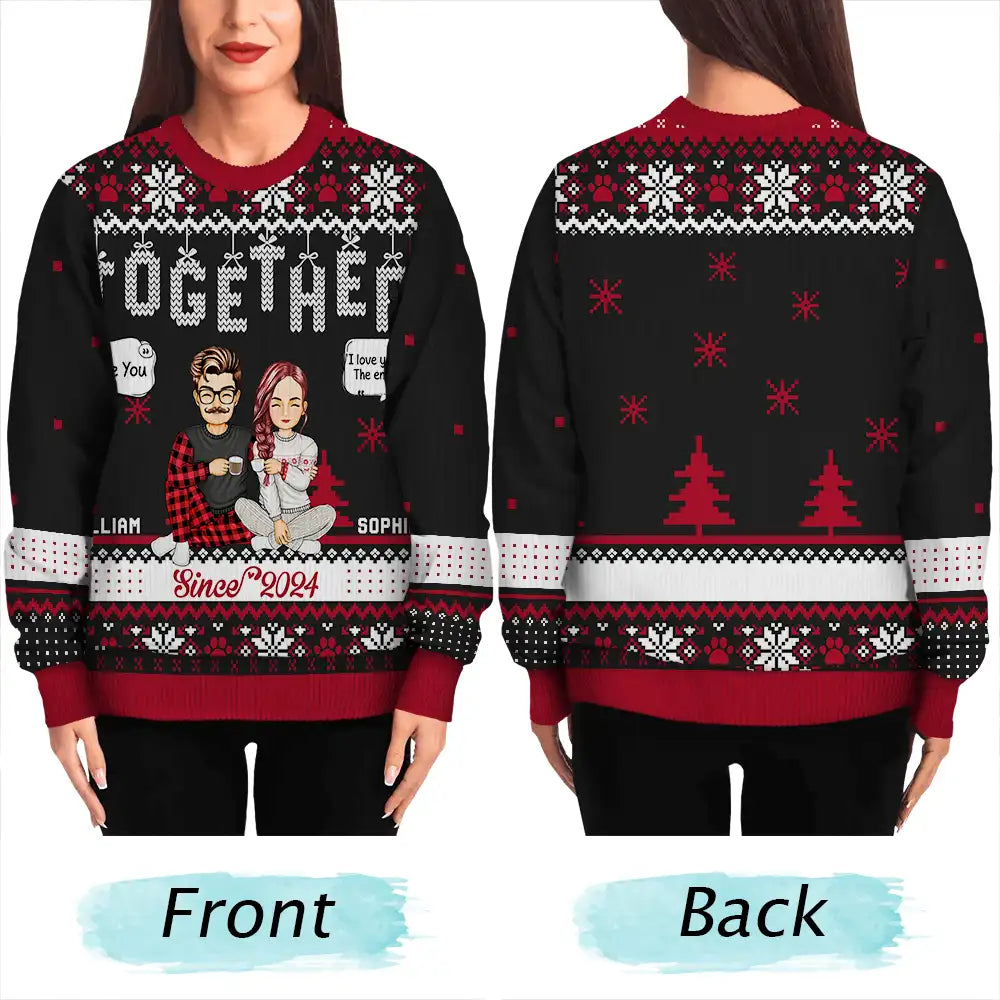 Gift For Couples - Christmas Couples Together Since - Personalized Unisex Ugly Sweater