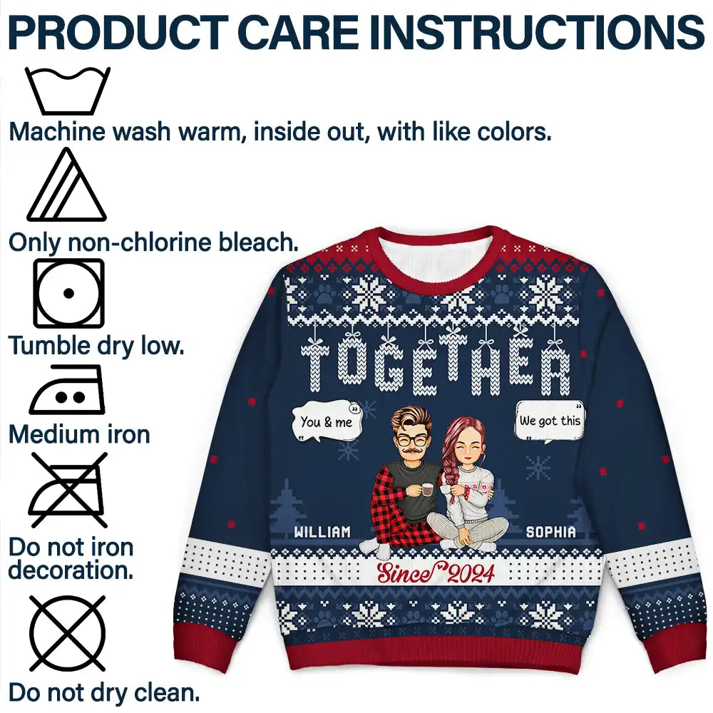 Gift For Couples - Christmas Couples Together Since - Personalized Unisex Ugly Sweater