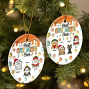 Cat Lovers - Best Cat Mom Ever Funny Christmas Cats - 3D Inflated Effect Printed Ornament, Personalized Circle Ceramic Ornament