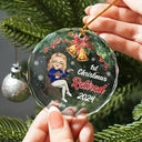 Retirement, Gift For Yourself - First Christmas Retired - Personalized Circle Glass Ornament