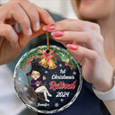 Retirement, Gift For Yourself - First Christmas Retired - Personalized Circle Glass Ornament