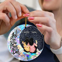 Gift For Bestie, Gift For Sisters - Besties I Love You To The Moon & Back - Personalized Stained Glass Ornament