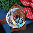 Gift For Bestie, Gift For Sisters - Besties I Love You To The Moon & Back - Personalized Stained Glass Ornament