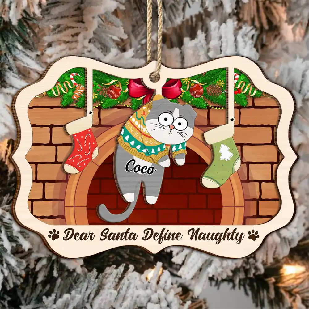 Christmas,Cat Lovers,Happy - Christmas Hanging Cats Have Yourself A Furry Little Christmas - Personalized 2-Layered Wooden Ornament