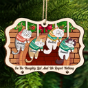 Christmas,Cat Lovers,Happy - Christmas Hanging Cats Have Yourself A Furry Little Christmas - Personalized 2-Layered Wooden Ornament