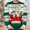 Pet Lovers, Dog Lovers, Cat Lovers - Christmas Dogs Cats It's The Most Wonderful Time Of The Year - Personalized Unisex Ugly Sweater