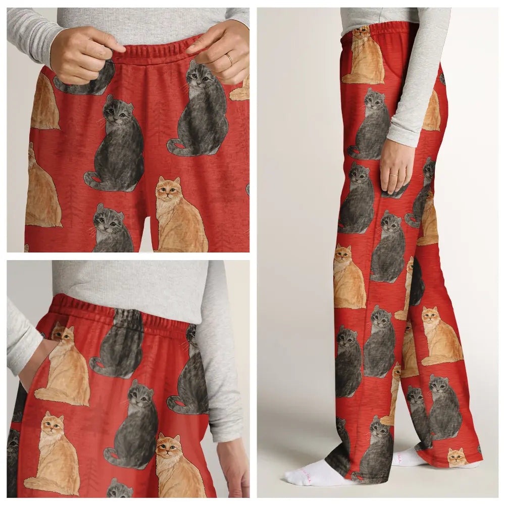 Pet Lovers, Cat Lovers - I Love My Cats - Personalized Pajama Pants