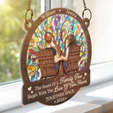 Gift For Couples - Couple The Roots Of A Family Tree Begin With The Love Of Two Hearts - Personalized Window Hanging Suncatcher Ornament