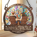 Gift For Couples - Couple The Roots Of A Family Tree Begin With The Love Of Two Hearts - Personalized Window Hanging Suncatcher Ornament